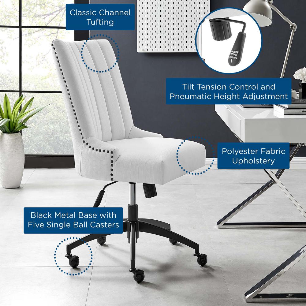 Empower Channel Tufted Fabric Office Chair - Black White EEI-4576-BLK-WHI. Picture 7