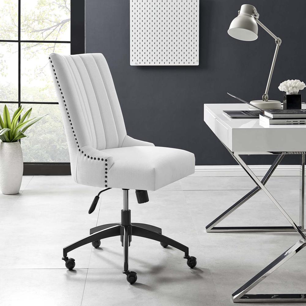 Empower Channel Tufted Fabric Office Chair - Black White EEI-4576-BLK-WHI. Picture 8