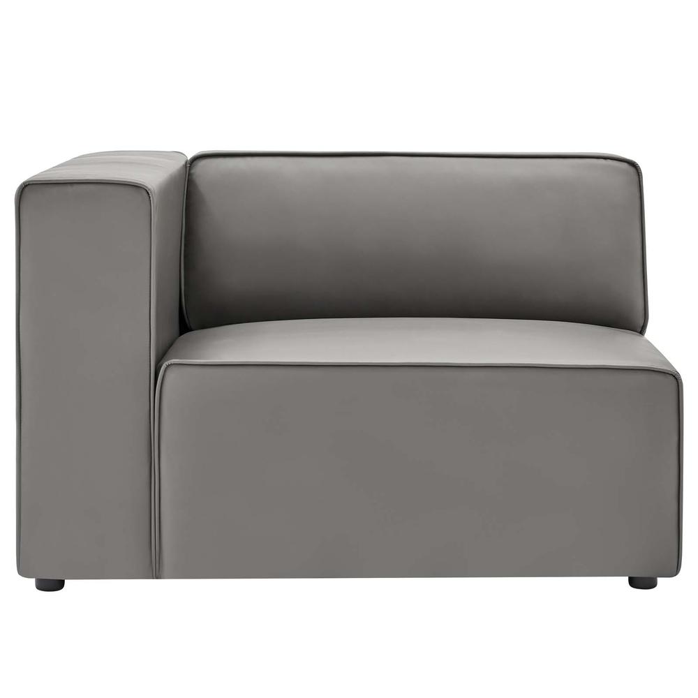Mingle Vegan Leather Left-Arm Chair - Gray EEI-4621-GRY. Picture 3