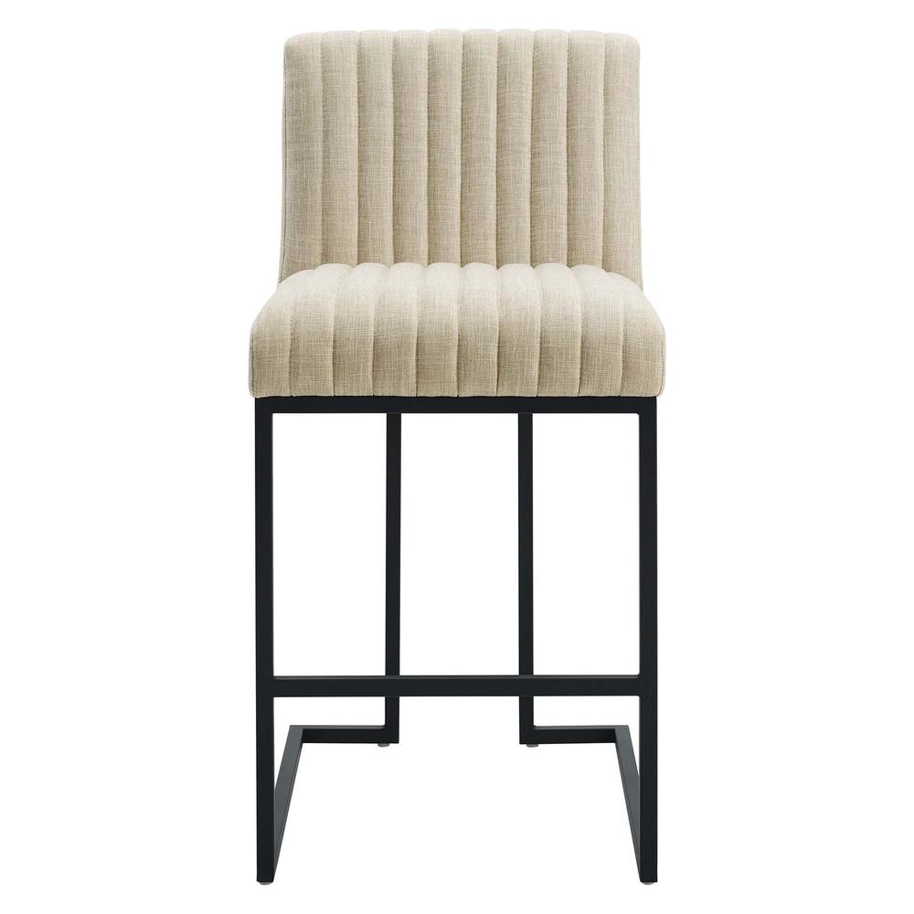 Indulge Channel Tufted Fabric Counter Stool. Picture 5