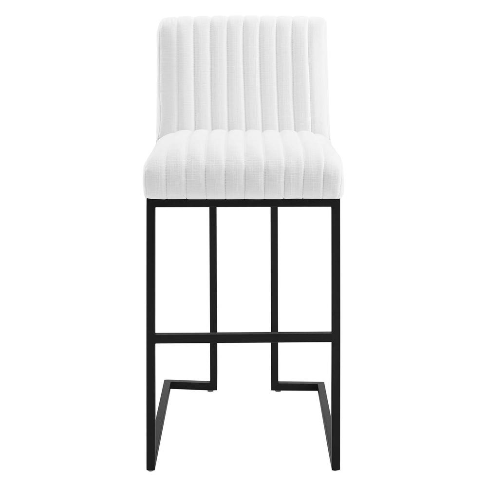 Indulge Channel Tufted Fabric Bar Stool - White EEI-4654-WHI. Picture 5