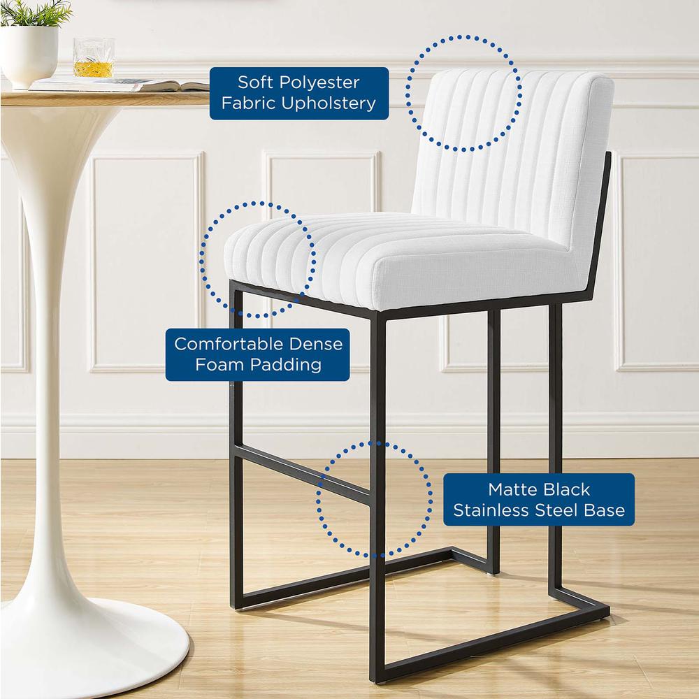 Indulge Channel Tufted Fabric Bar Stool - White EEI-4654-WHI. Picture 6