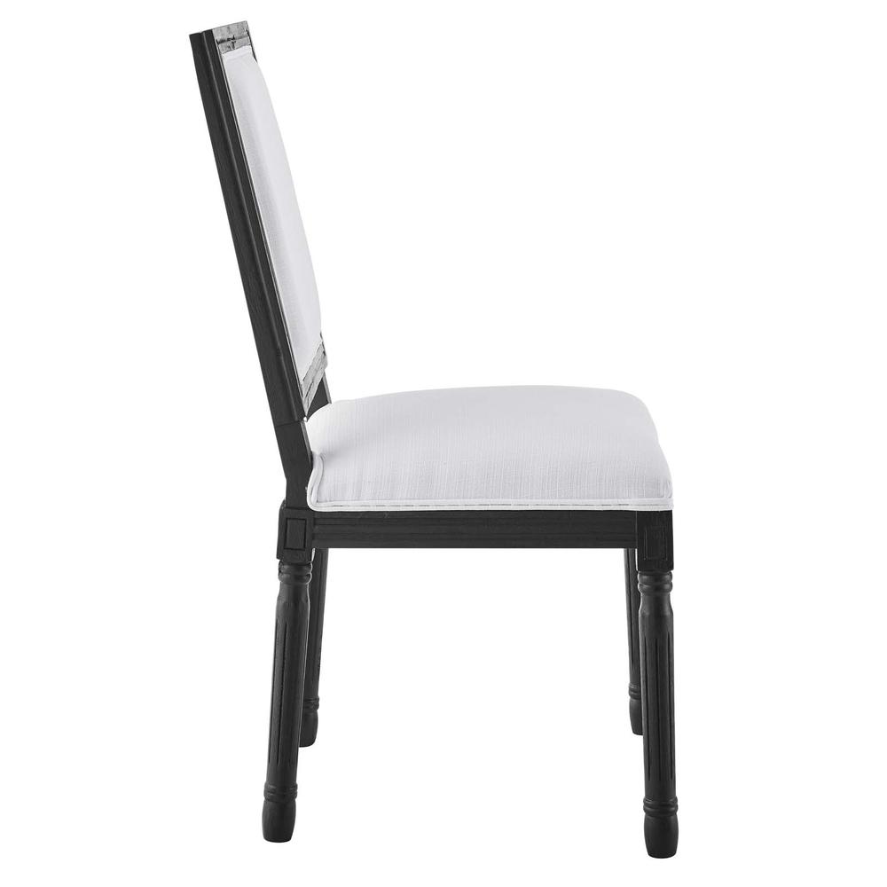 Court French Vintage Upholstered Fabric Dining Side Chair - Black White EEI-4661-BLK-WHI. Picture 2