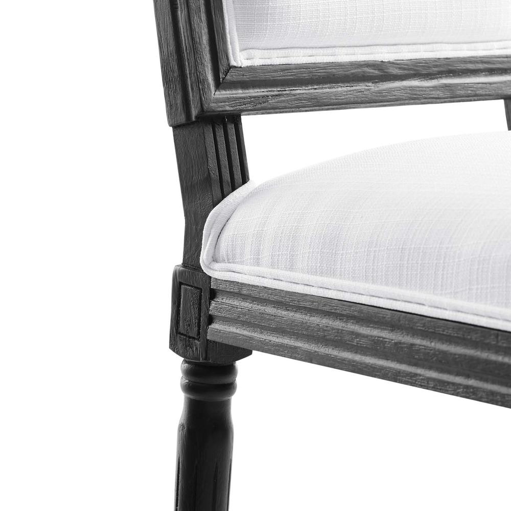 Court French Vintage Upholstered Fabric Dining Side Chair - Black White EEI-4661-BLK-WHI. Picture 5