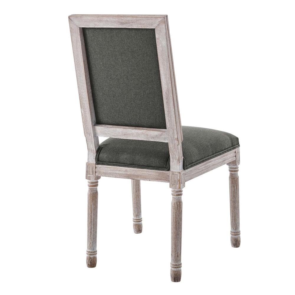 Court French Vintage Upholstered Fabric Dining Side Chair. Picture 3
