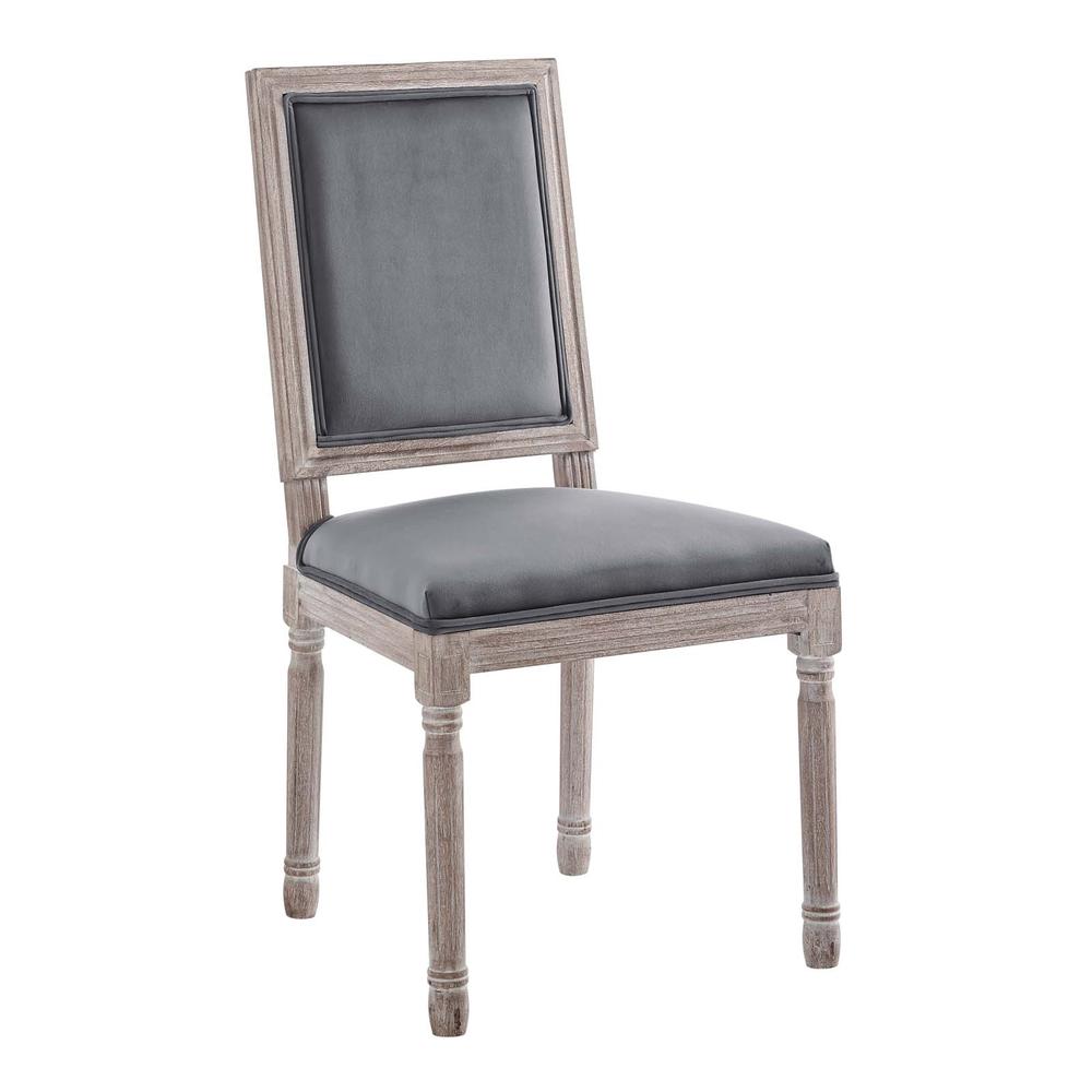 Court French Vintage Performance Velvet Dining Side Chair. Picture 1
