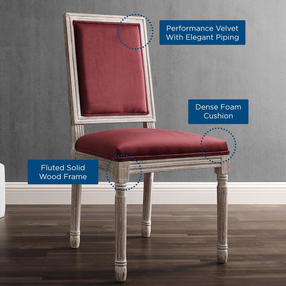Court French Vintage Performance Velvet Dining Side Chair. Picture 6