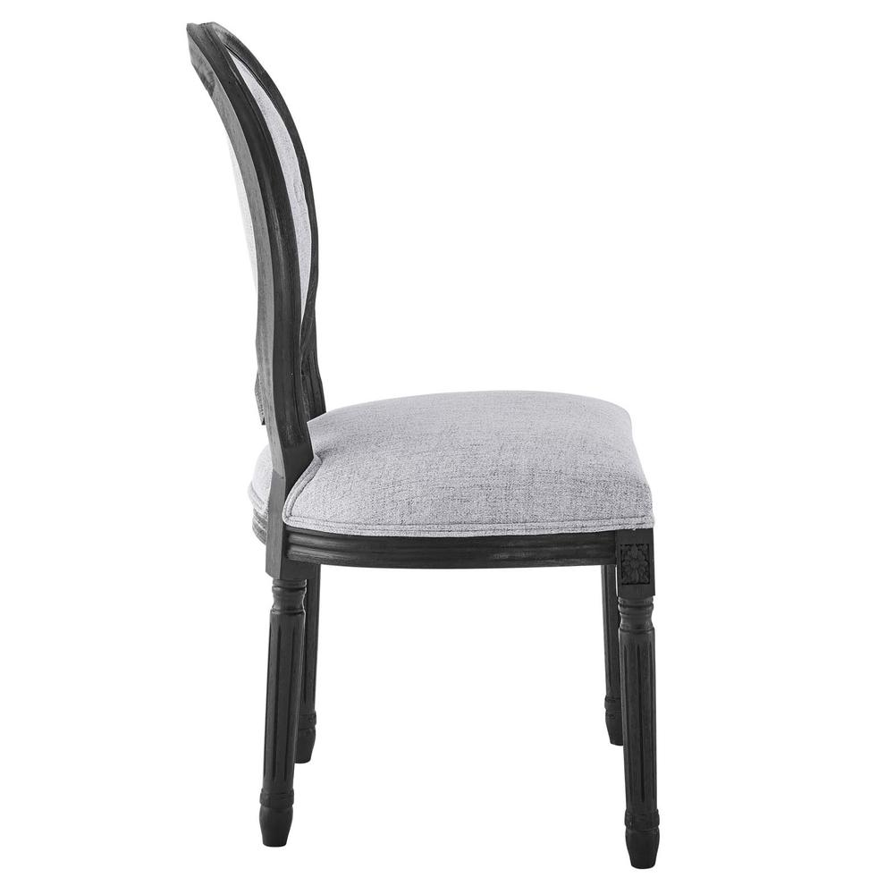 Arise Vintage French Upholstered Fabric Dining Side Chair - Black Light Gray EEI-4664-BLK-LGR. Picture 2