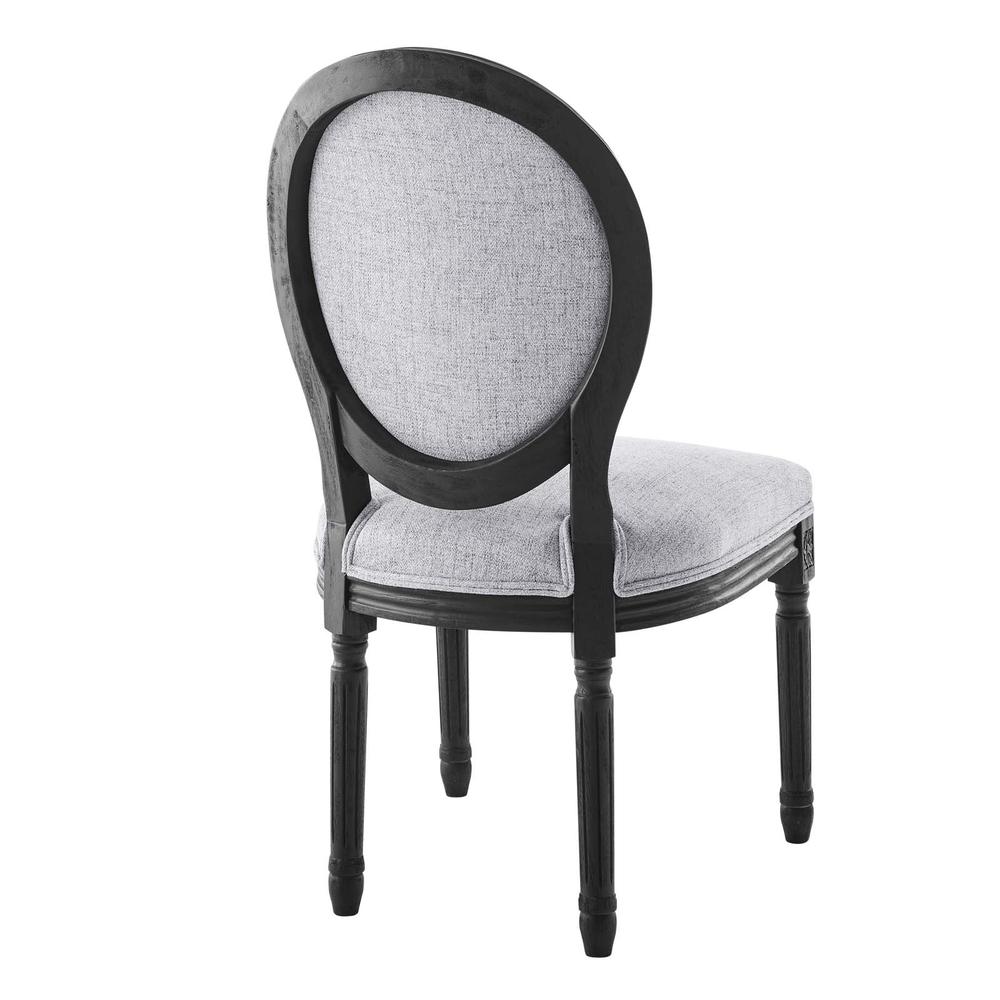 Arise Vintage French Upholstered Fabric Dining Side Chair - Black Light Gray EEI-4664-BLK-LGR. Picture 3