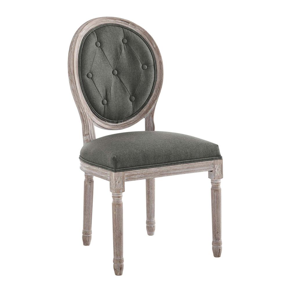 Arise Vintage French Upholstered Fabric Dining Side Chair - Natural Gray EEI-4664-NAT-GRY. Picture 1