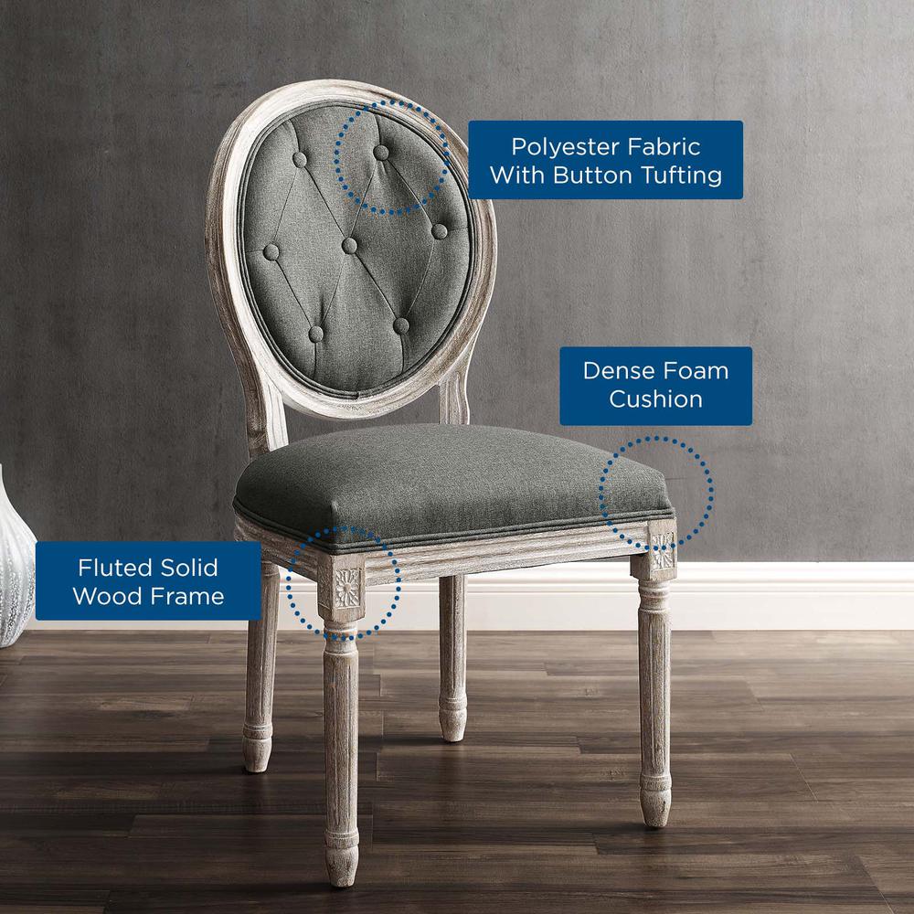 Arise Vintage French Upholstered Fabric Dining Side Chair - Natural Gray EEI-4664-NAT-GRY. Picture 6