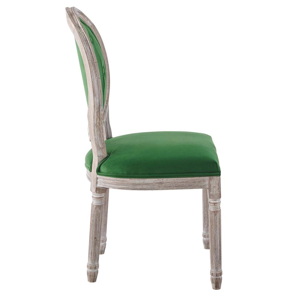 Arise Vintage French Performance Velvet Dining Side Chair - Natural Emerald EEI-4665-NAT-EME. Picture 2