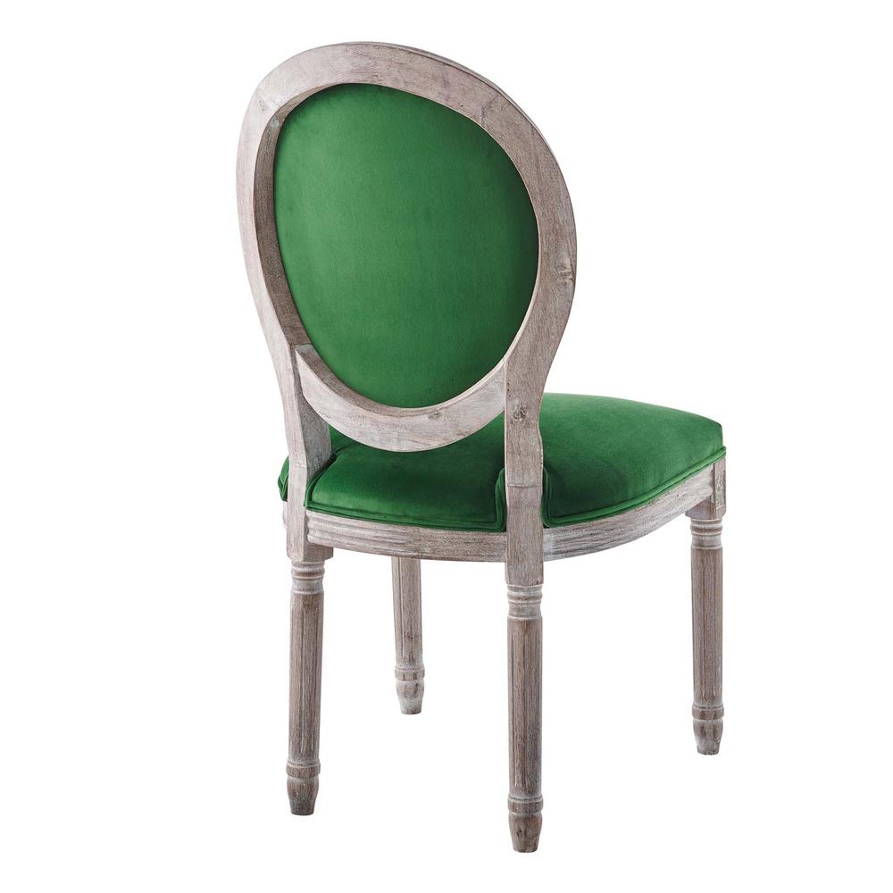 Arise Vintage French Performance Velvet Dining Side Chair - Natural Emerald EEI-4665-NAT-EME. Picture 3