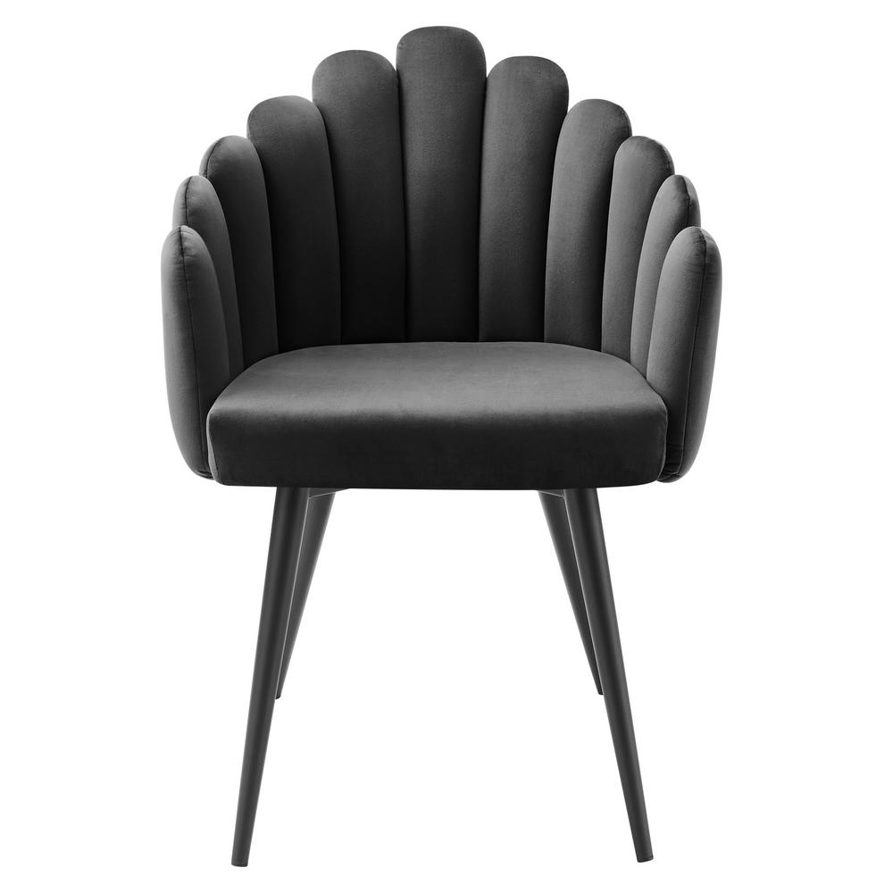 Vanguard Performance Velvet Dining Chair - Black Charcoal EEI-4677-BLK-CHA. Picture 4