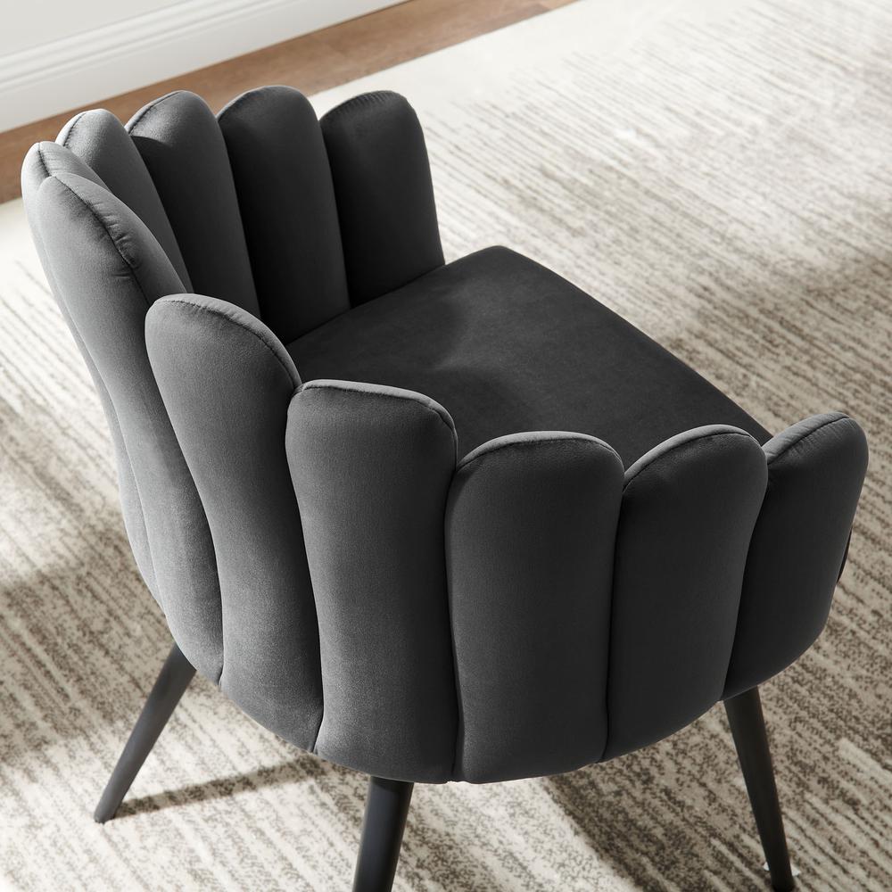 Vanguard Performance Velvet Dining Chair - Black Charcoal EEI-4677-BLK-CHA. Picture 7