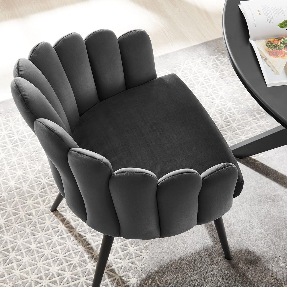 Vanguard Performance Velvet Dining Chair - Black Charcoal EEI-4677-BLK-CHA. Picture 8