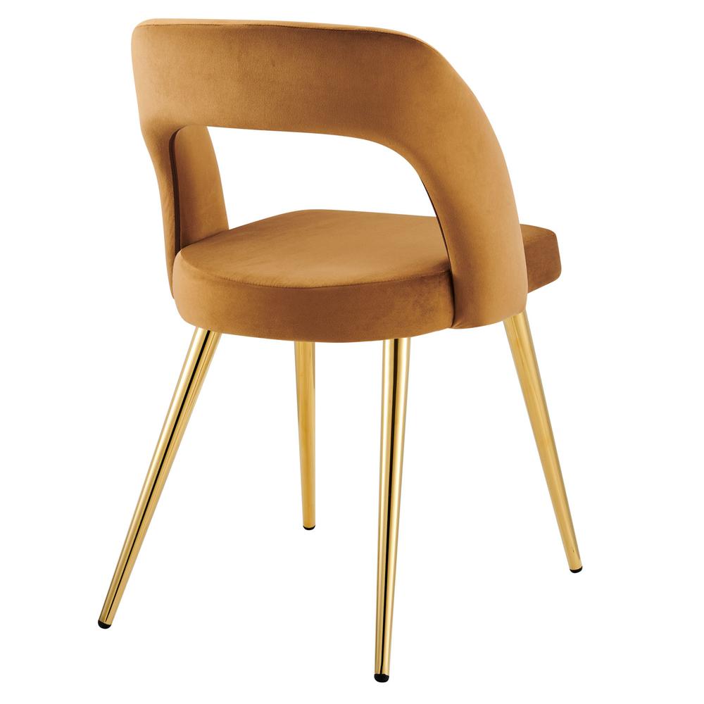 Marciano Performance Velvet Dining Chair - Gold Cognac EEI-4680-GLD-COG. Picture 3