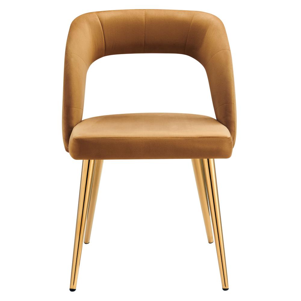 Marciano Performance Velvet Dining Chair - Gold Cognac EEI-4680-GLD-COG. Picture 4