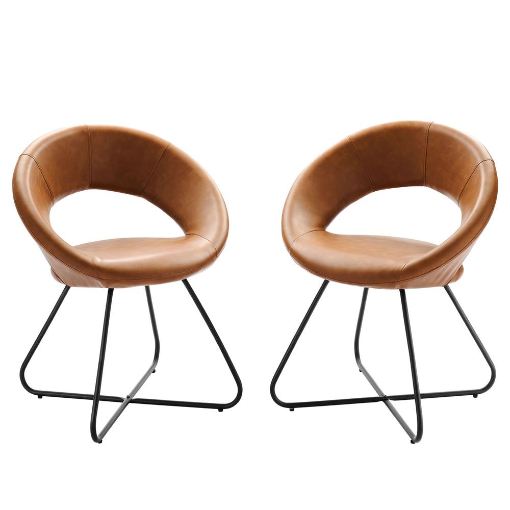 Nouvelle Vegan Leather Dining Chair Set of 2. Picture 1