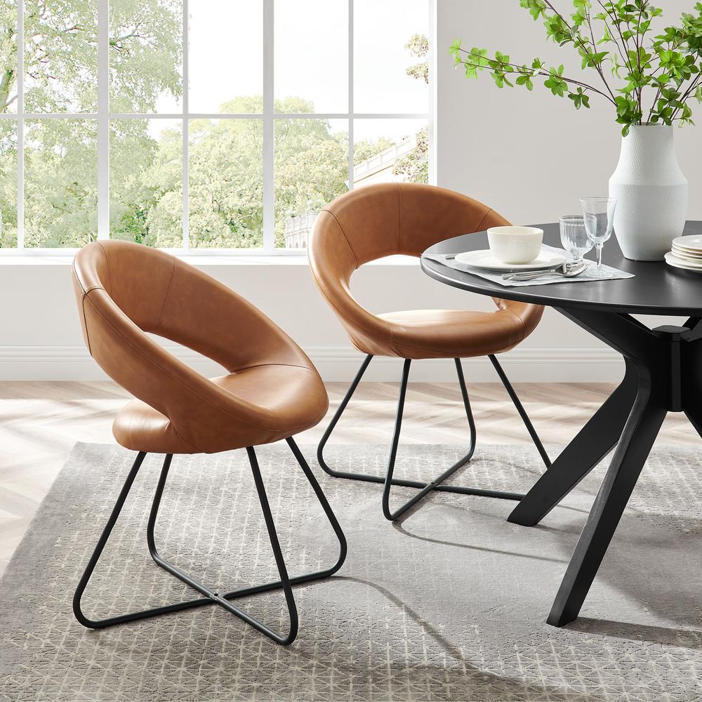 Nouvelle Vegan Leather Dining Chair Set of 2. Picture 8