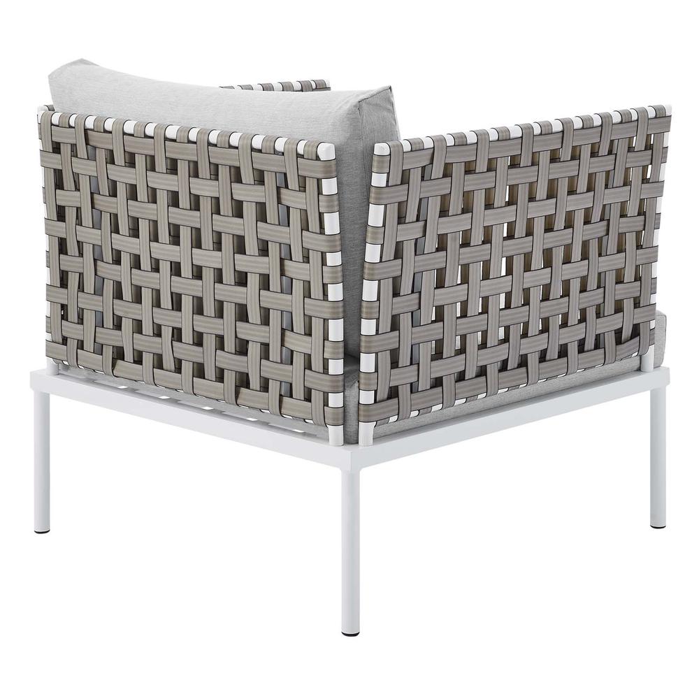 Harmony 5-Piece  Sunbrella Basket Weave Outdoor Patio Aluminum Seating Set. Picture 7