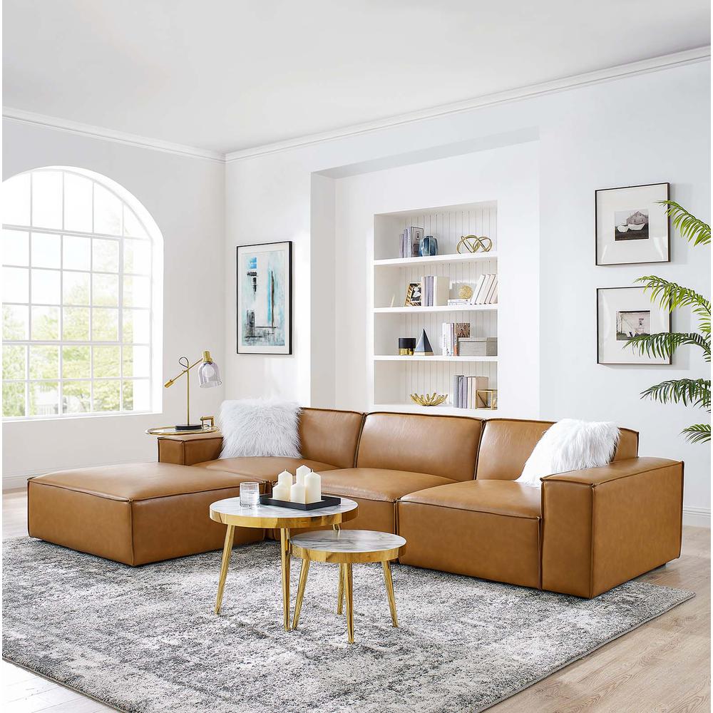 Restore 4-Piece Vegan Leather Sectional Sofa. Picture 13