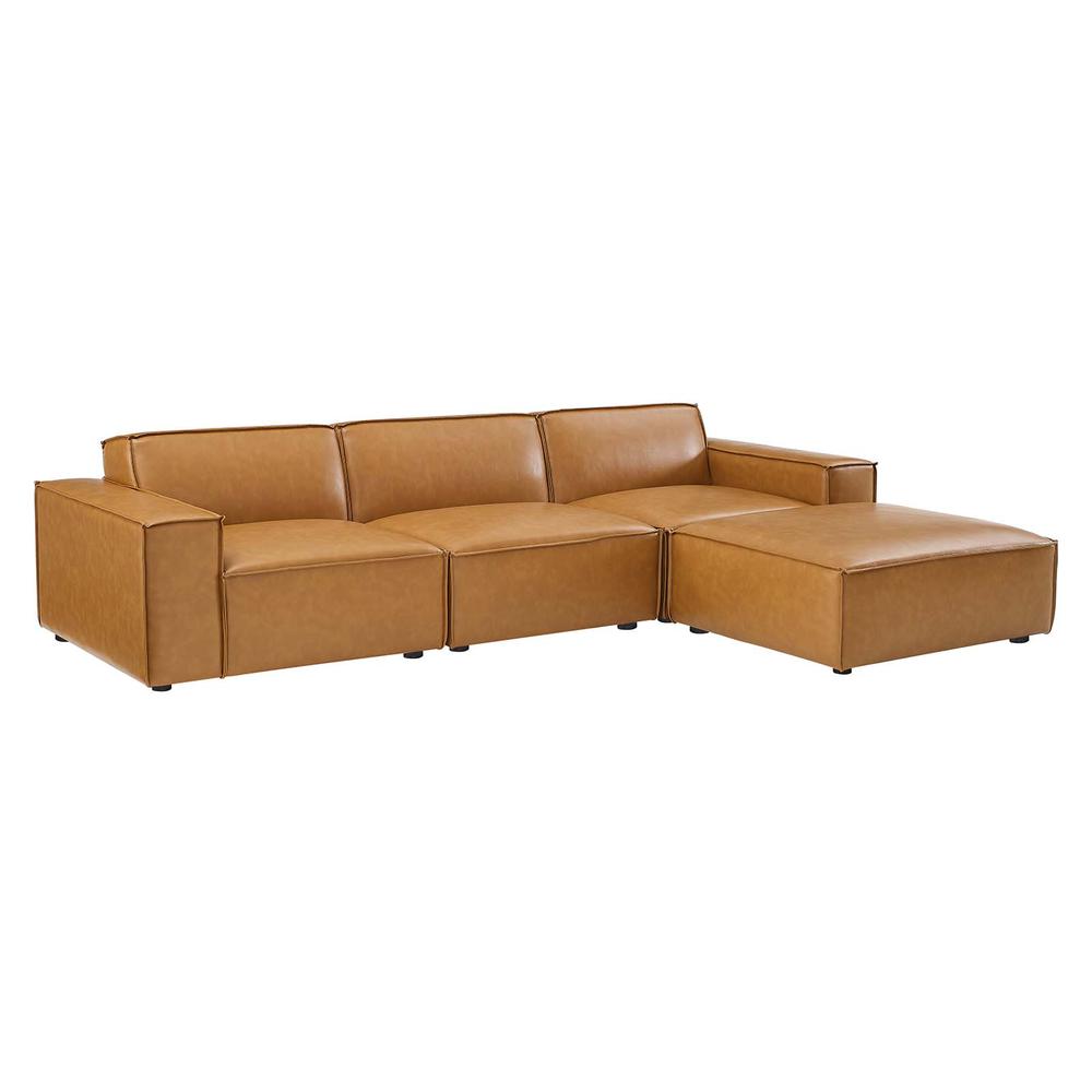 Restore 4-Piece Vegan Leather Sectional Sofa. Picture 1