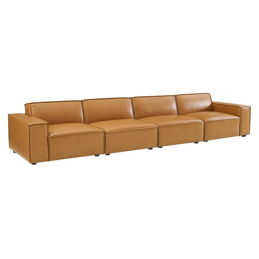 Restore Vegan Leather 4-Piece Sofa - Tan EEI-4710-TAN. Picture 1