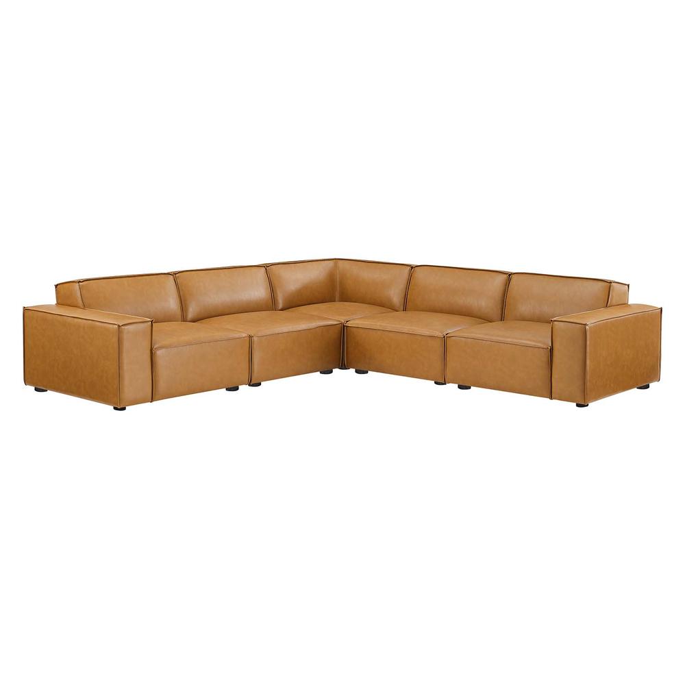 Restore 5-Piece Vegan Leather Sectional Sofa - Tan EEI-4712-TAN. Picture 1