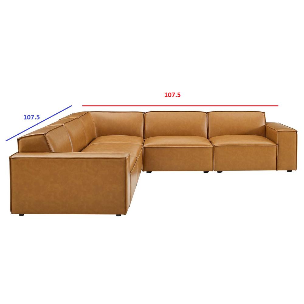 Restore 5-Piece Vegan Leather Sectional Sofa - Tan EEI-4712-TAN. Picture 2