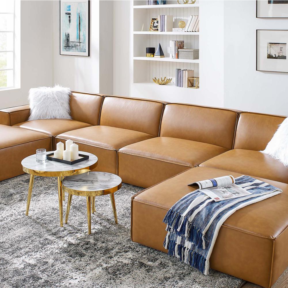 Restore 6-Piece Vegan Leather Sectional Sofa. Picture 13
