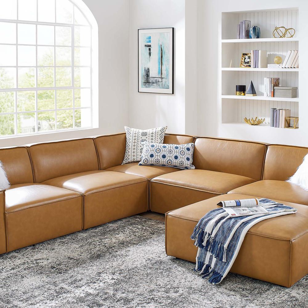 Restore 6-Piece Vegan Leather Sectional Sofa. Picture 14