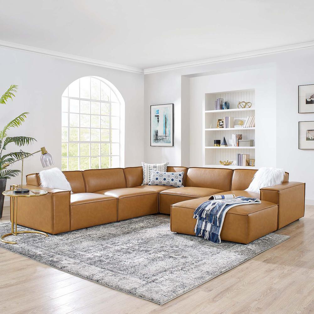 Restore 6-Piece Vegan Leather Sectional Sofa. Picture 15