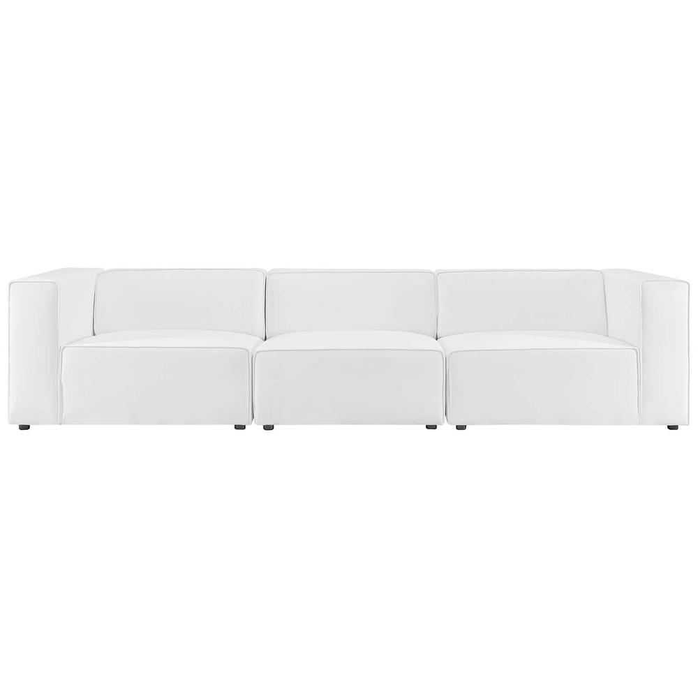 Mingle Vegan Leather 3-Piece Sectional Sofa - White EEI-4789-WHI. Picture 2