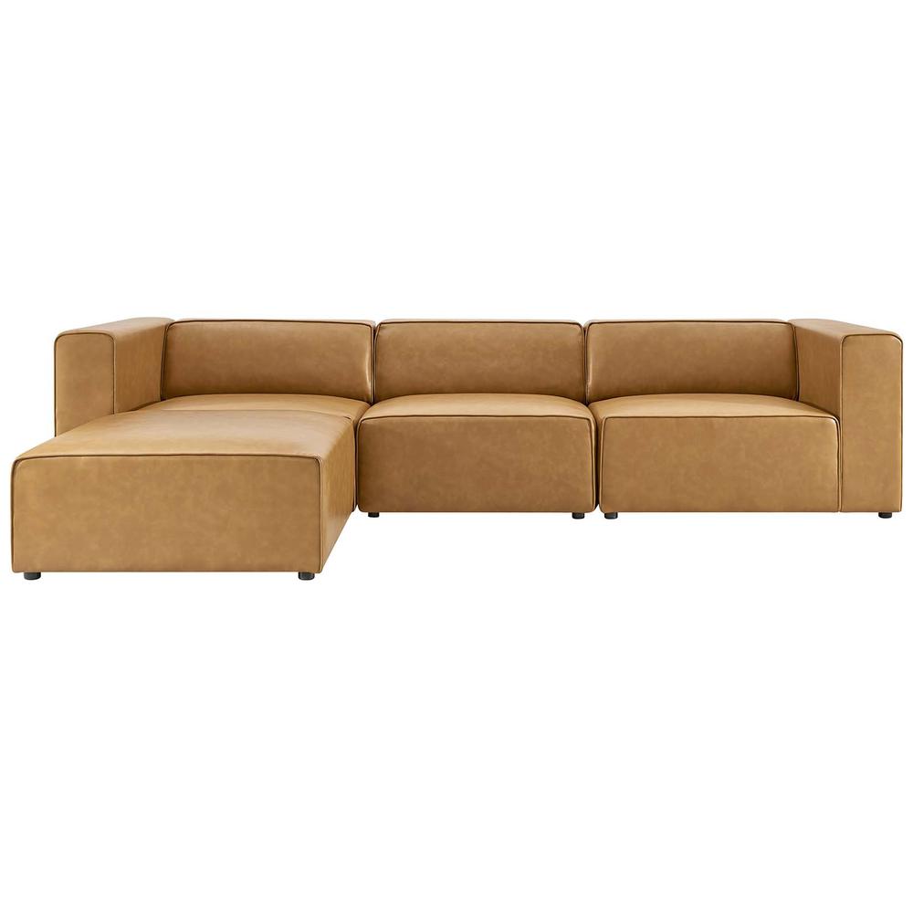 Mingle Vegan Leather Sofa and Ottoman Set - Tan EEI-4790-TAN. Picture 2