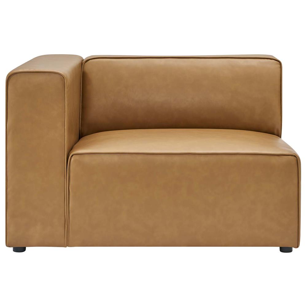 Mingle Vegan Leather Sofa and Ottoman Set - Tan EEI-4790-TAN. Picture 4