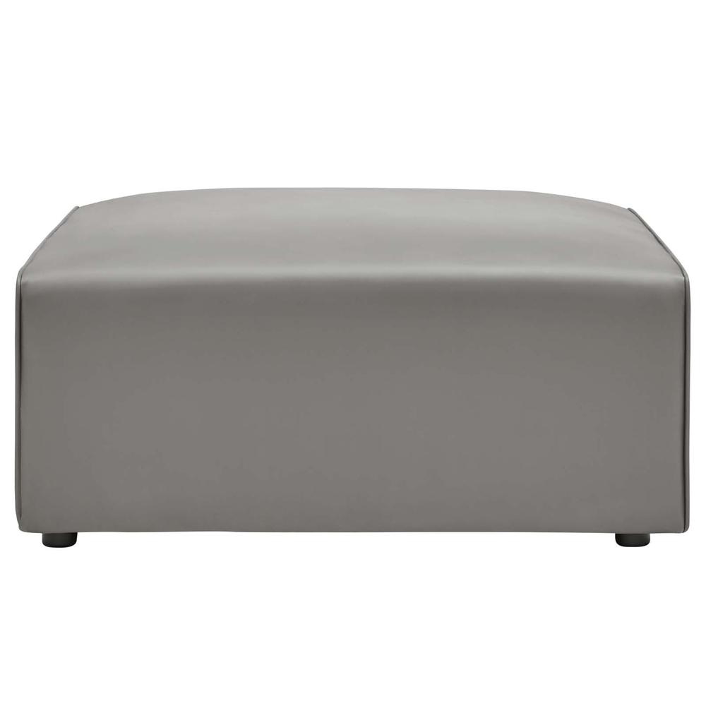 Mingle Vegan Leather 4-Piece Sofa and 2 Ottomans Set - Gray EEI-4794-GRY. Picture 10