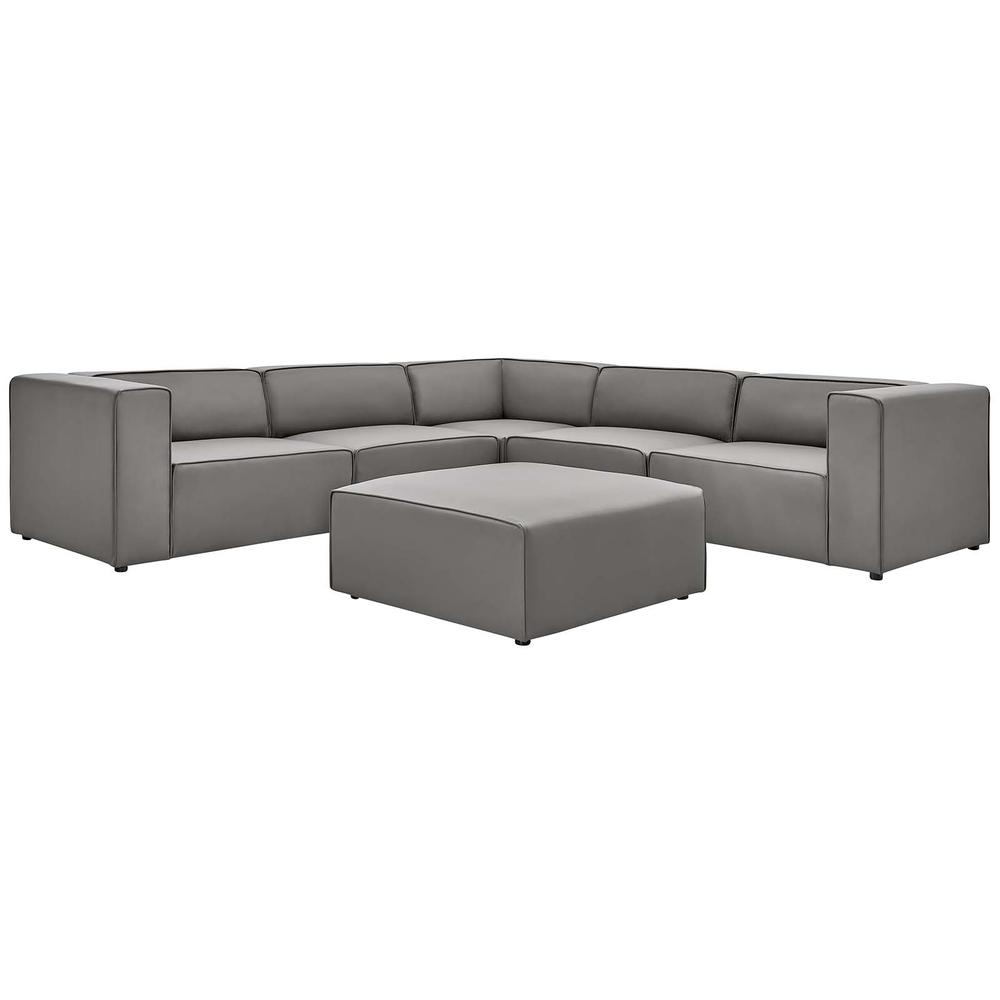 Mingle Vegan Leather 7-Piece Furniture Set - Gray EEI-4796-GRY. The main picture.