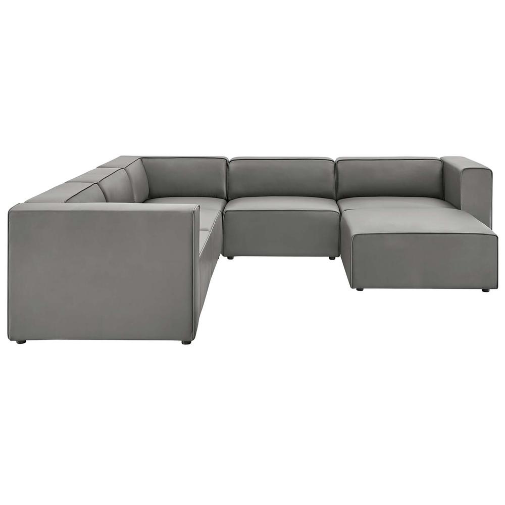 Mingle Vegan Leather 7-Piece Furniture Set - Gray EEI-4796-GRY. Picture 2