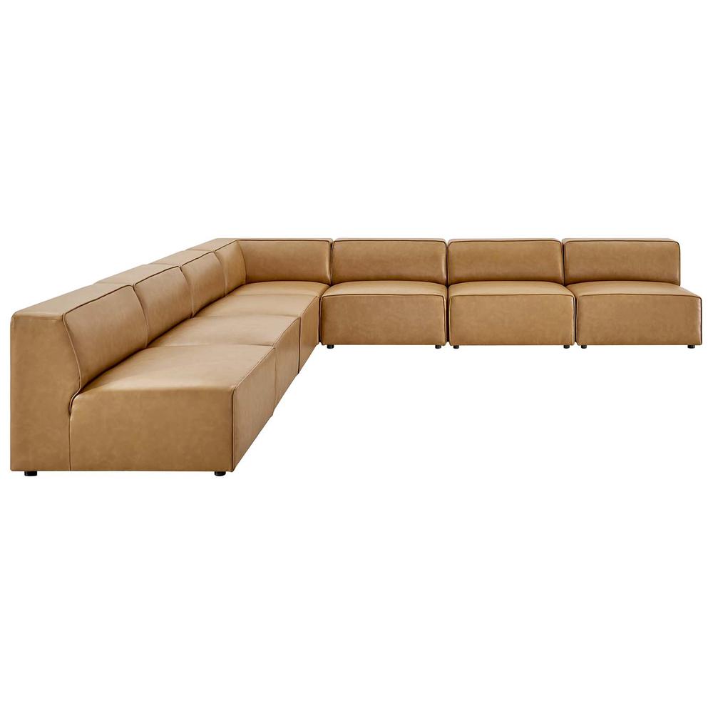 Mingle Vegan Leather 7-Piece Sectional Sofa - Tan EEI-4797-TAN. Picture 2