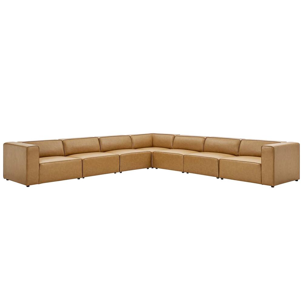 Mingle Vegan Leather 7-Piece Sectional Sofa - Tan EEI-4798-TAN. Picture 1