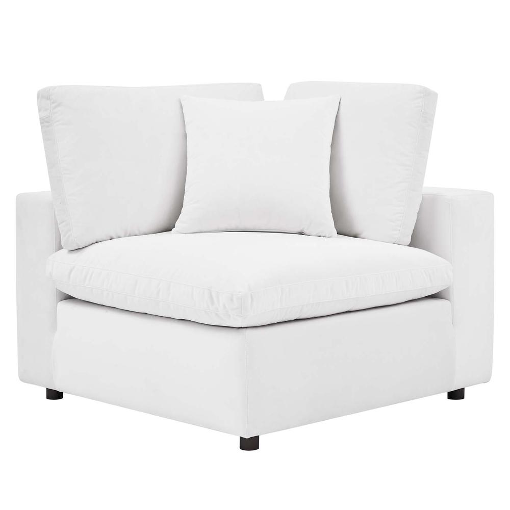Commix Down Filled Overstuffed Performance Velvet Loveseat - White EEI-4816-WHI. Picture 3