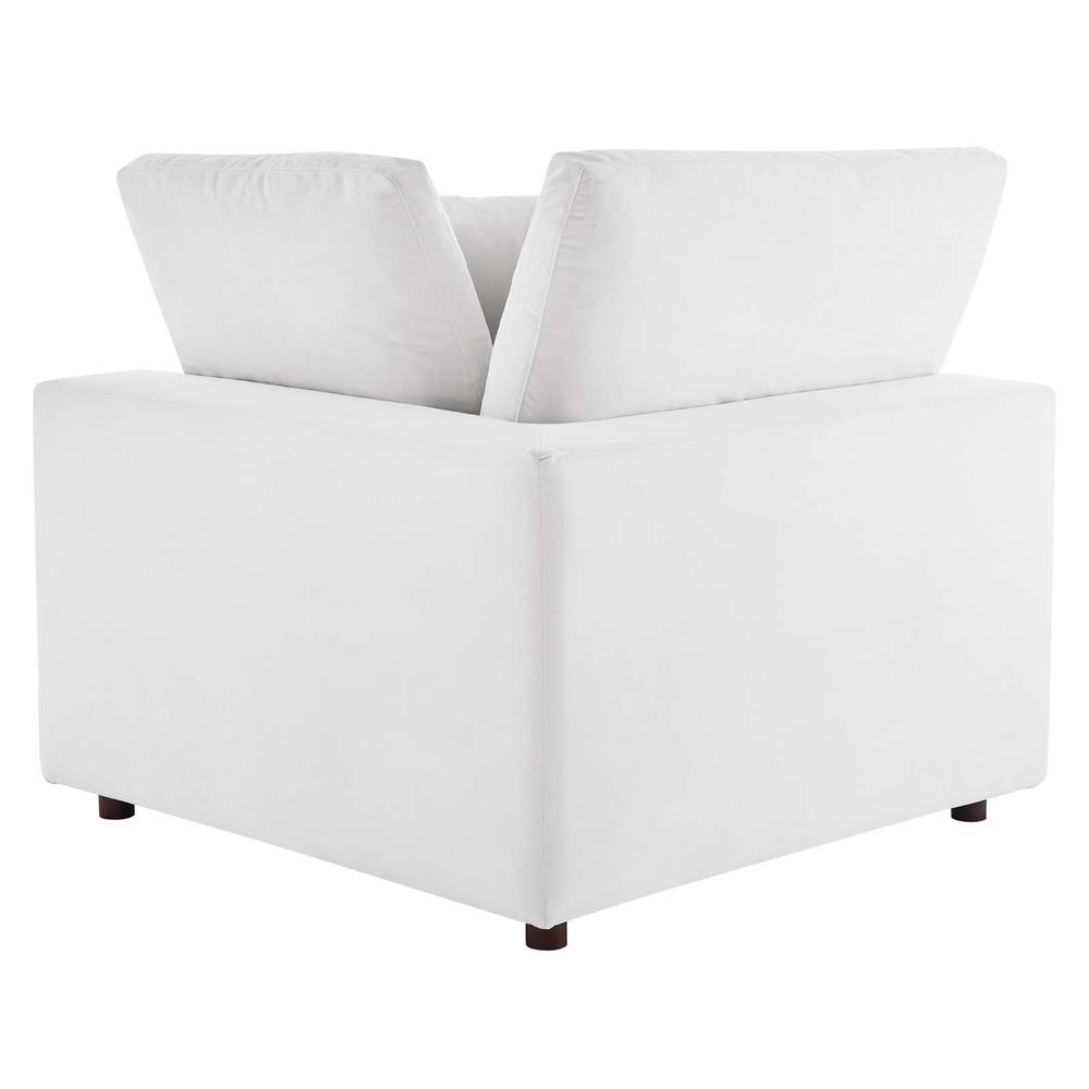 Commix Down Filled Overstuffed Performance Velvet Loveseat - White EEI-4816-WHI. Picture 4