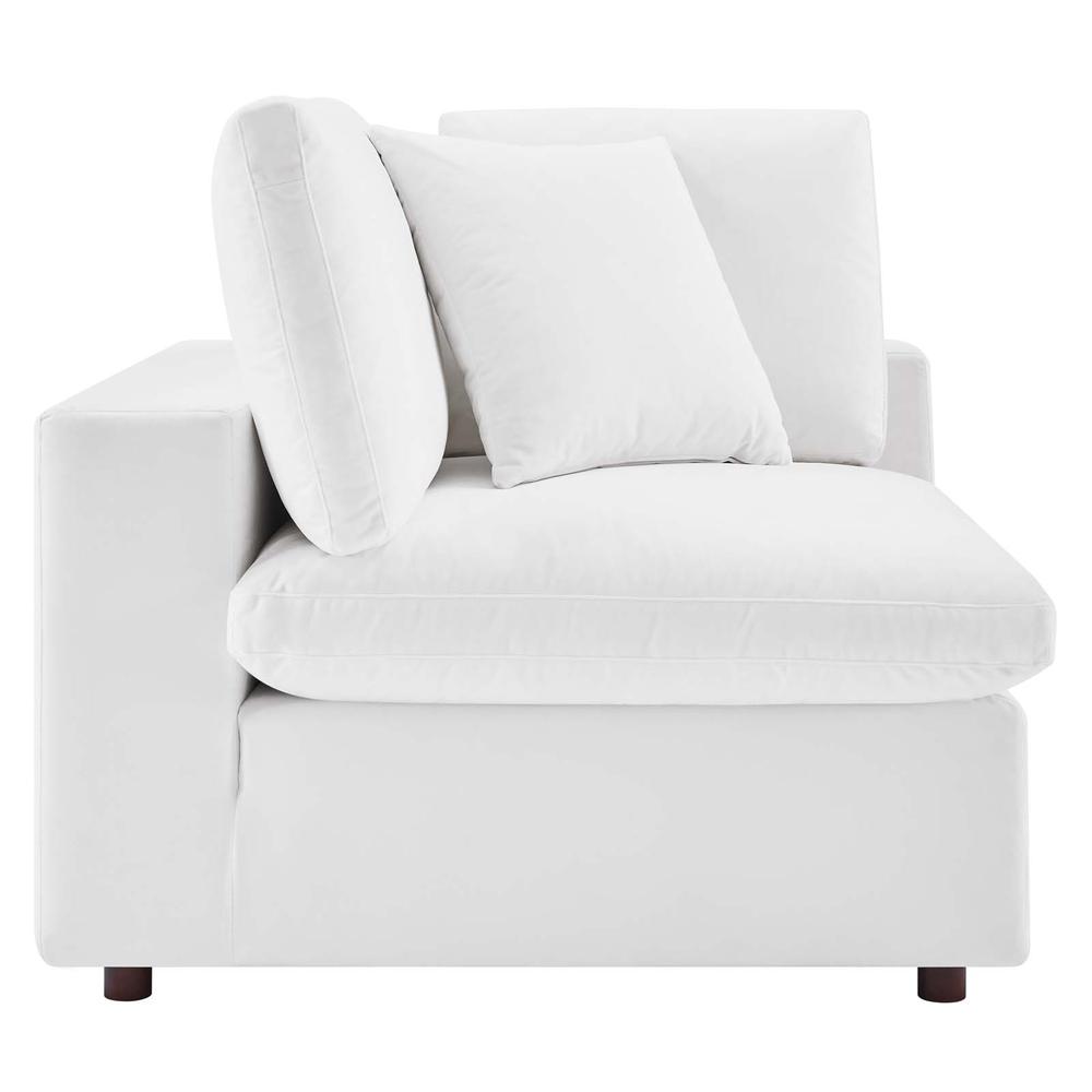 Commix Down Filled Overstuffed Performance Velvet Loveseat - White EEI-4816-WHI. Picture 5