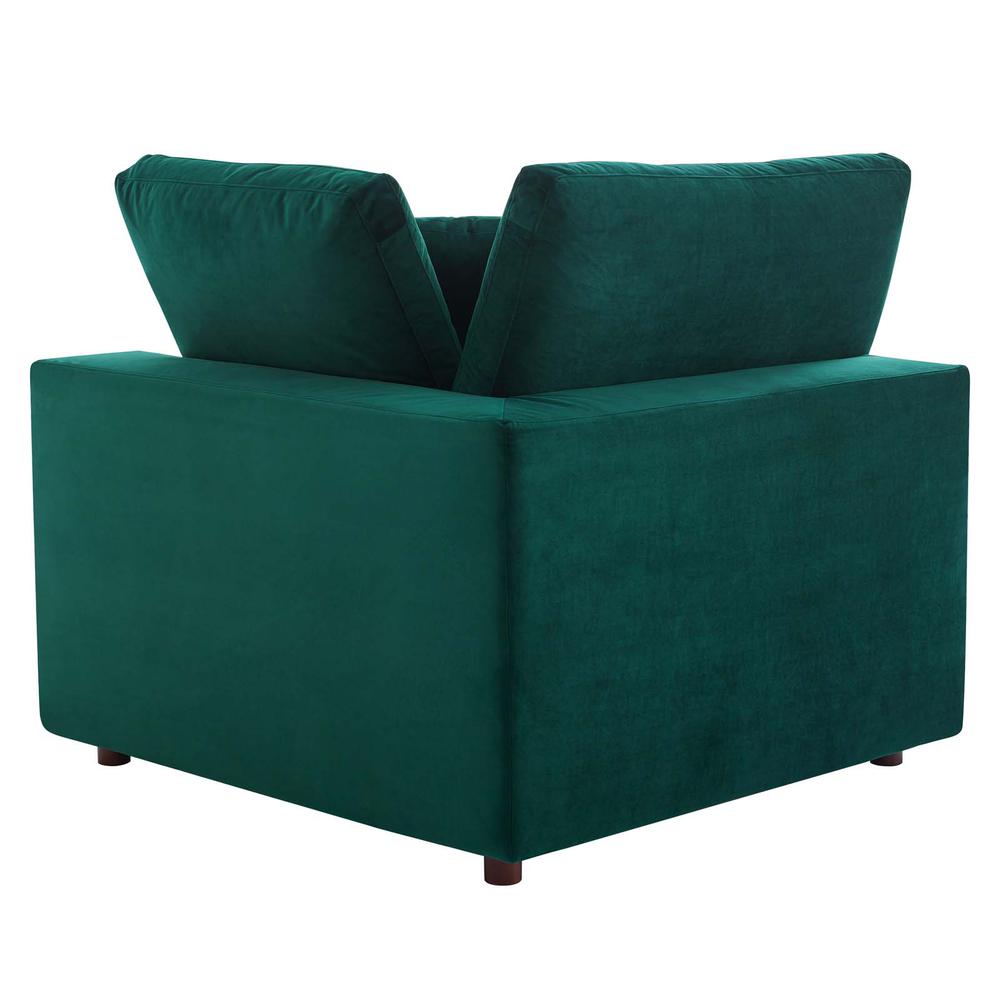 Commix Down Filled Overstuffed Performance Velvet 3-Seater Sofa - Green EEI-4817-GRN. Picture 4