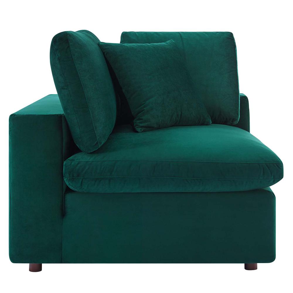 Commix Down Filled Overstuffed Performance Velvet 3-Seater Sofa - Green EEI-4817-GRN. Picture 5