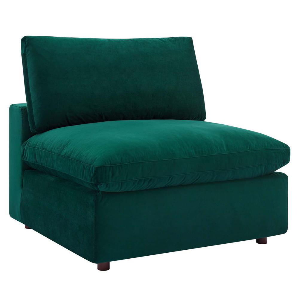 Commix Down Filled Overstuffed Performance Velvet 3-Seater Sofa - Green EEI-4817-GRN. Picture 6