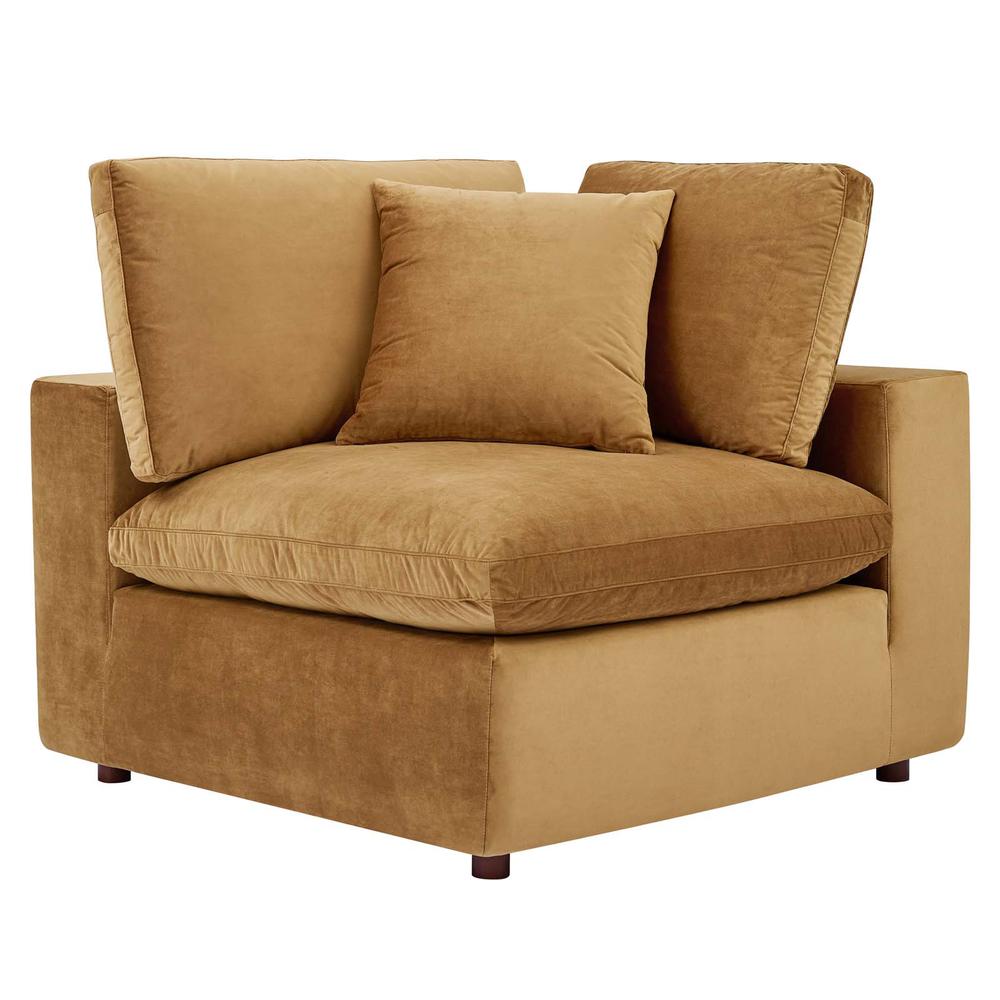 Commix Down Filled Overstuffed Performance Velvet 4-Piece Sectional Sofa. Picture 6