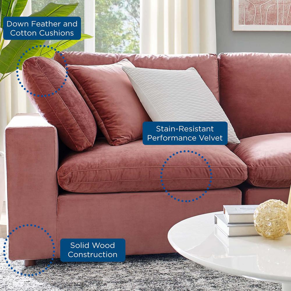 Commix Down Filled Overstuffed Performance Velvet 4-Piece Sectional Sofa. Picture 11