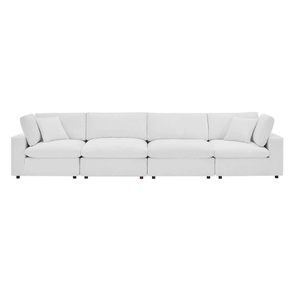 Commix Down Filled Overstuffed Performance Velvet 4-Seater Sofa. Picture 2
